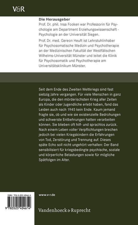 Produktbild: Das sp&auml;te Echo von Kriegskindheiten