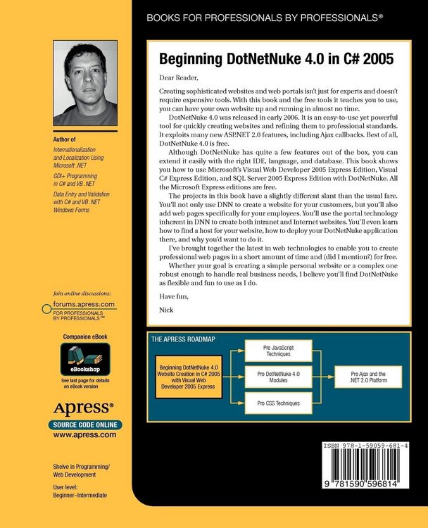 Produktbild: Beginning DotNetNuke 4.0 Website Creation in C# 2005 with Visual Web Developer 2005 Express