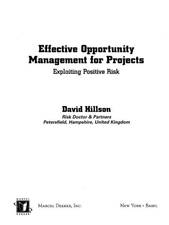 Produktbild: Effective Opportunity Management for Projects