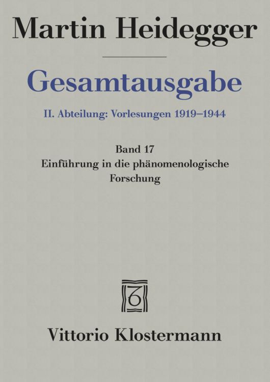 Produktbild: Einf&uuml;hrung in die ph&auml;nomenologische Forschung (Wintersemester 1923/24)