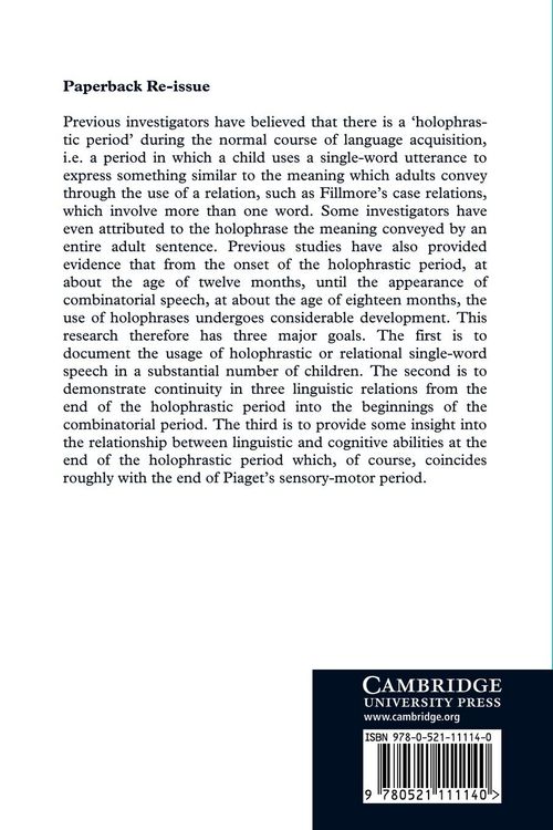 Produktbild: Single-Word Usage, Cognitive Development, and the Beginnings of Combinatorial Speech