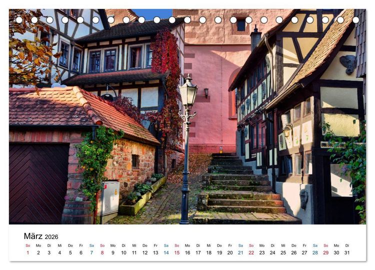 Produktbild: Michelstadt - Fachwerkromantik im Odenwald (Tischkalender 2026 DIN A5 quer), CALVENDO Monatskalender