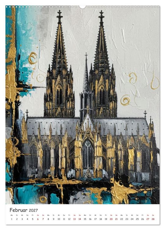 Produktbild: K&ouml;lner Dom-Impressionen: Eine k&uuml;nstlerische Reise (Wandkalender 2027 DIN A2 hoch), CALVENDO Monatskalender