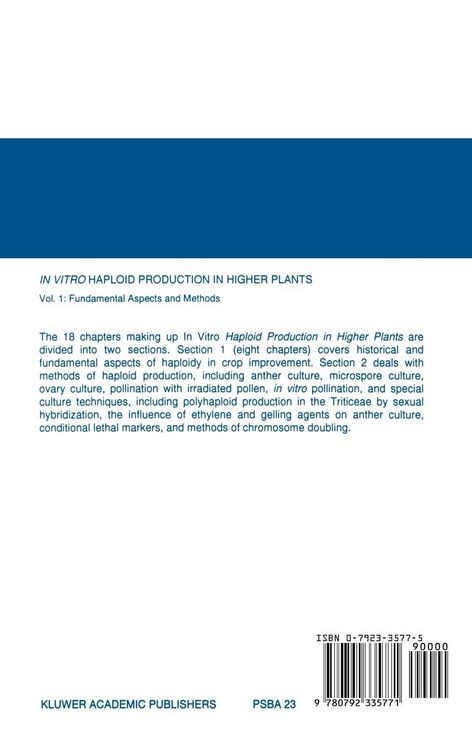 Produktbild: In Vitro Haploid Production in Higher Plants