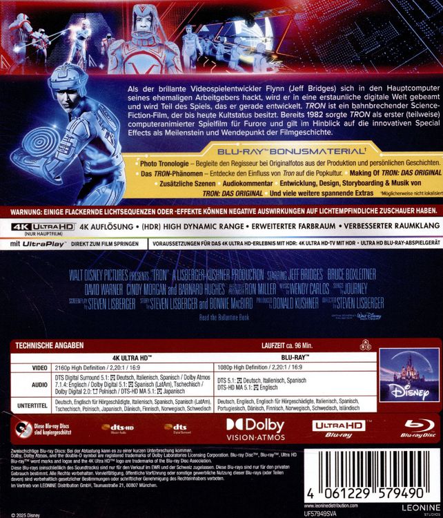 Produktbild: TRON (4K Ultra HD) (+ Blu-ray)