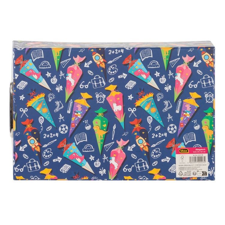 Produktbild: Idena Ablagekorb Schult&uuml;te blau 33x22,9x12,7cm