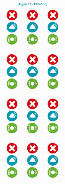 Produktbild: BOOKii&reg; Aufnahme-Sticker neutral Paket 2, Nr. 127-246 (120 St&uuml;ck)
