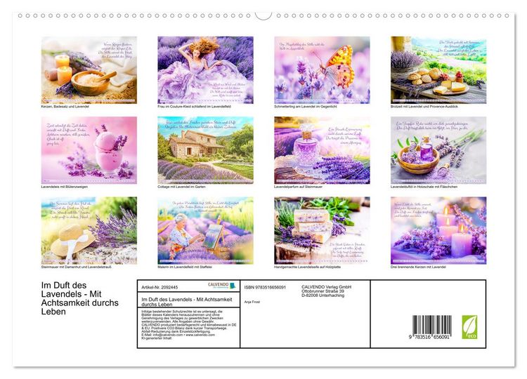 Produktbild: Im Duft des Lavendels - Mit Achtsamkeit durchs Leben (hochwertiger Premium Wandkalender 2026 DIN A2 quer), Kunstdruck in Hochglanz