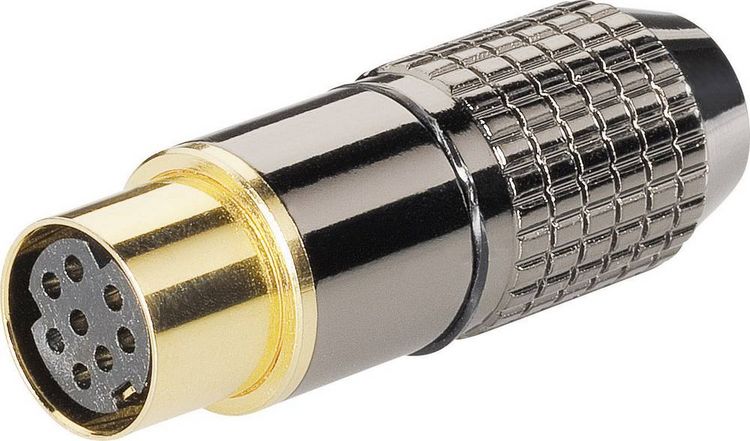 Produktbild: BKL Electronic 0204118 Miniatur-DIN-Rundsteckverbinder Buchse, gerade Polzahl: 8 Schwarz 1St.