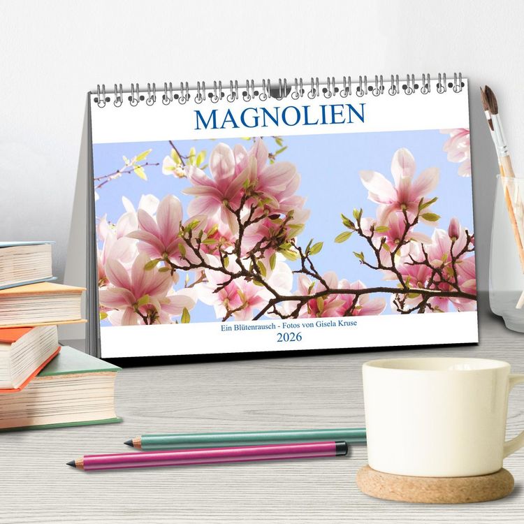 Produktbild: Magnolien Ein Bl&uuml;tenrausch (Tischkalender 2026 DIN A5 quer), CALVENDO Monatskalender
