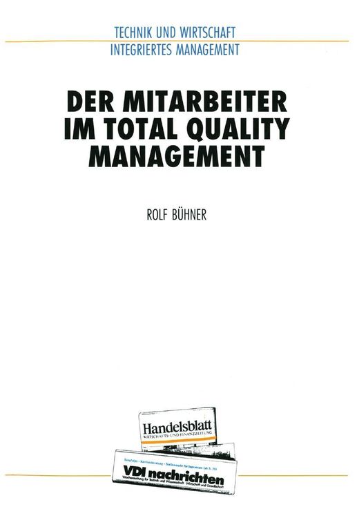 Produktbild: Der Mitarbeiter im Total Quality Management