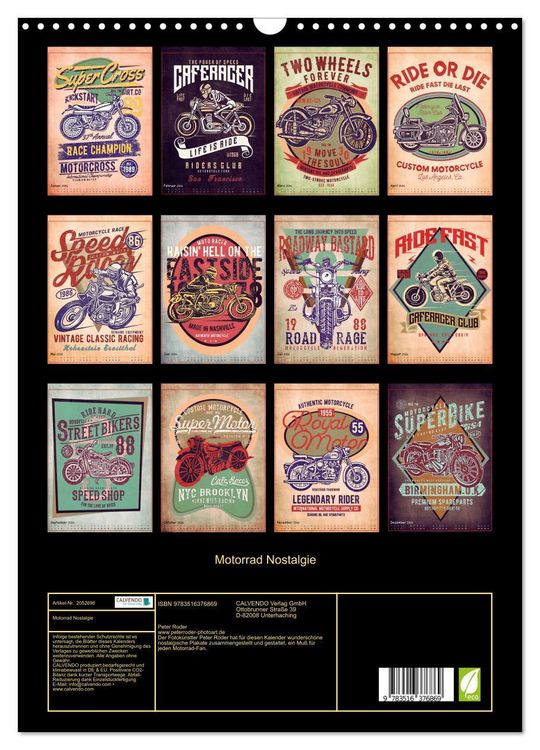 Produktbild: Motorrad Nostalgie (Wandkalender 2026 DIN A3 hoch), CALVENDO Monatskalender