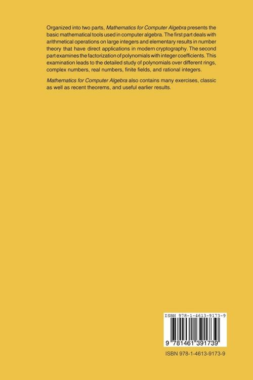 Produktbild: Mathematics for Computer Algebra