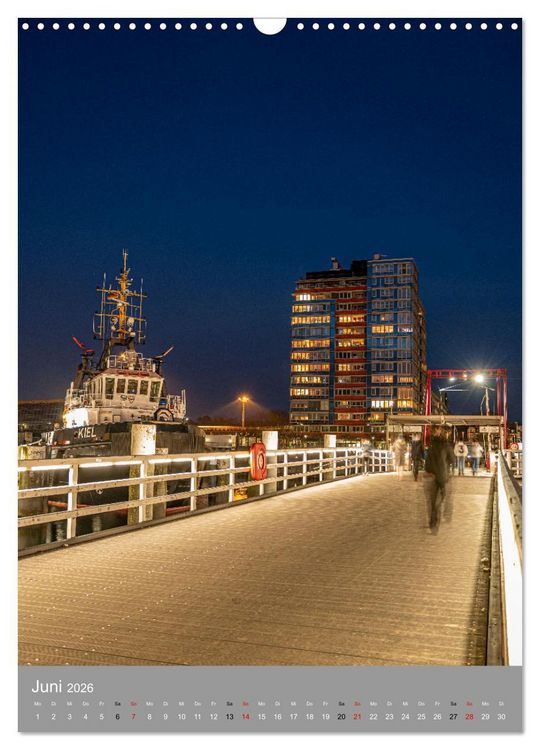 Produktbild: Kiel im Dunkeln. (Wandkalender 2026 DIN A3 hoch), CALVENDO Monatskalender