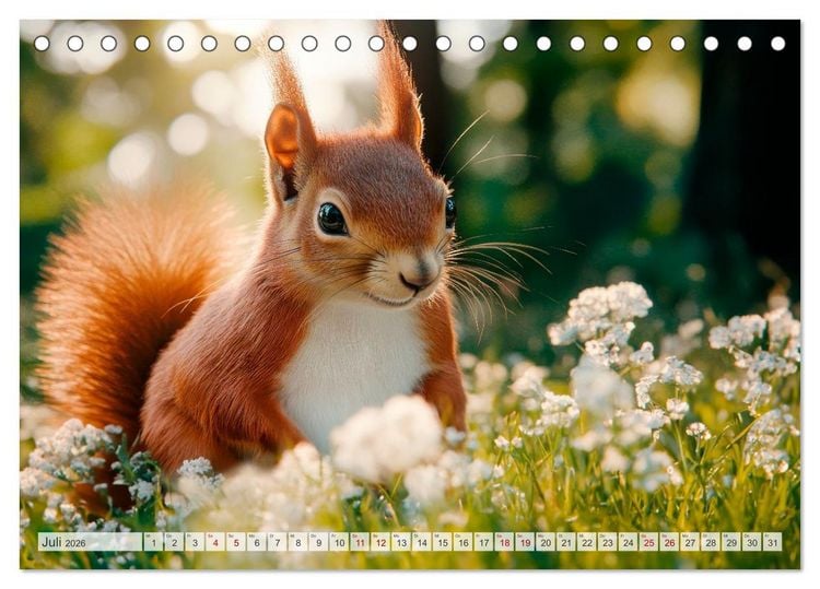 Produktbild: EICHH&Ouml;RNCHEN Niedliche kleine Wesen (Tischkalender 2026 DIN A5 quer), CALVENDO Monatskalender