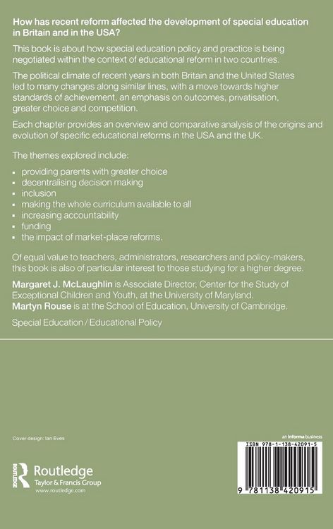 Produktbild: Special Education and School Reform in the United States and Britain