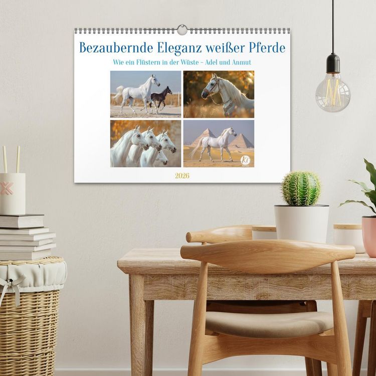 Produktbild: Bezaubernde Eleganz wei&szlig;er Pferde (Wandkalender 2026 DIN A3 quer), CALVENDO Monatskalender