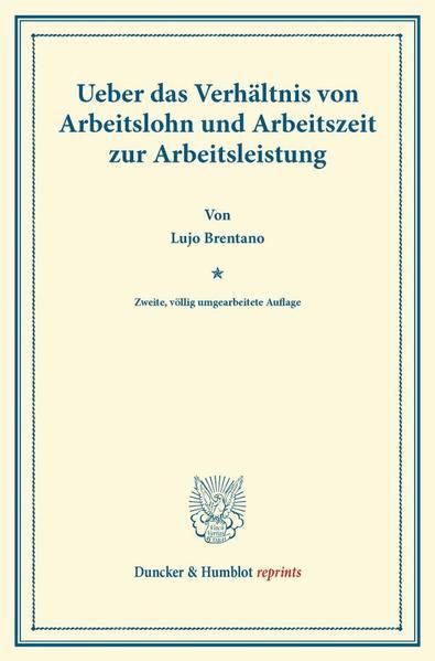 Produktbild: Ueber das Verh&auml;ltnis von Arbeitslohn und Arbeitszeit zur Arbeitsleistung.