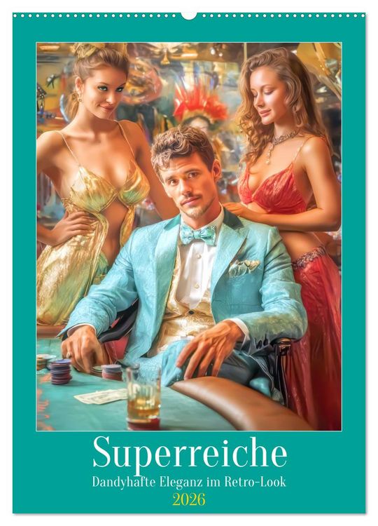 Produktbild: Superreiche - Dandyhafte Eleganz im Retro-Look (Wandkalender 2026 DIN A2 hoch), CALVENDO Monatskalender
