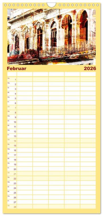Produktbild: Familienplaner 2026 - Kuba anders-Art-ig mit 5 Spalten (Wandkalender, 21 x 45 cm) CALVENDO