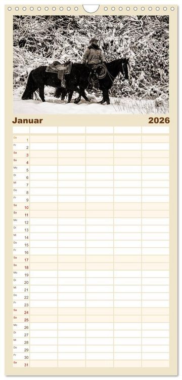 Produktbild: Familienplaner 2026 - Westernreiten mit 5 Spalten (Wandkalender, 21 x 45 cm) CALVENDO