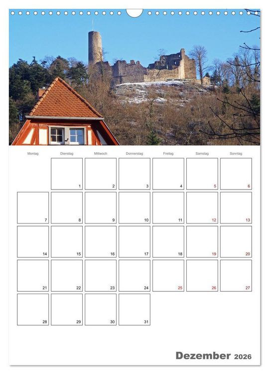 Produktbild: Weinheim an der Bergstra&szlig;e Planer (Wandkalender 2026 DIN A3 hoch), CALVENDO Monatskalender