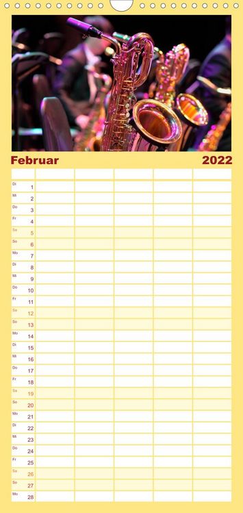 Produktbild: Familienplaner Saxophon - sch&ouml;n und sexy (Wandkalender 2022 , 21 cm x 45 cm, hoch)