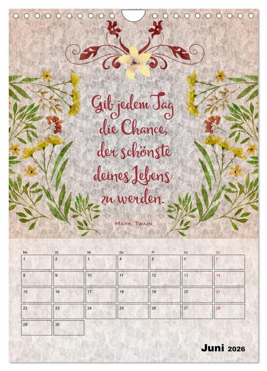 Produktbild: Lebensweisheiten zum Reflektieren (Wandkalender 2026 DIN A4 hoch), CALVENDO Monatskalender