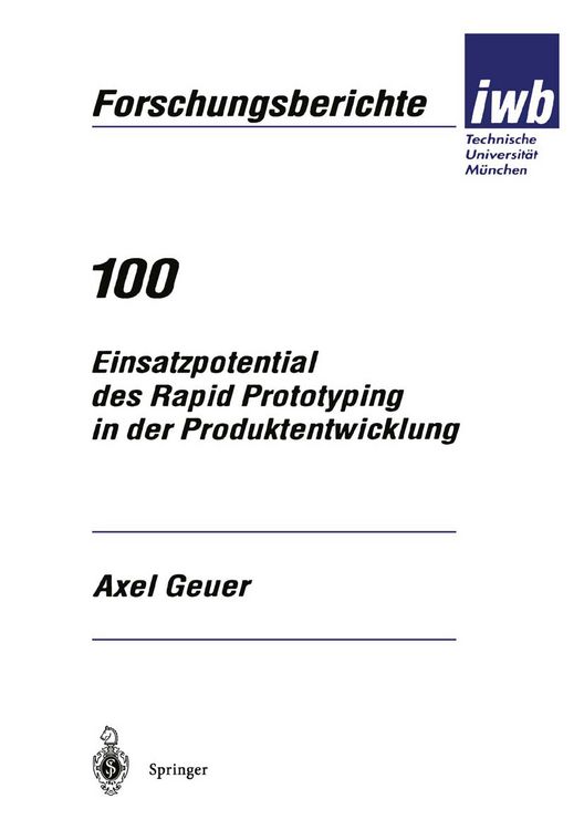 Produktbild: Einsatzpotential des Rapid Prototyping in der Produktentwicklung