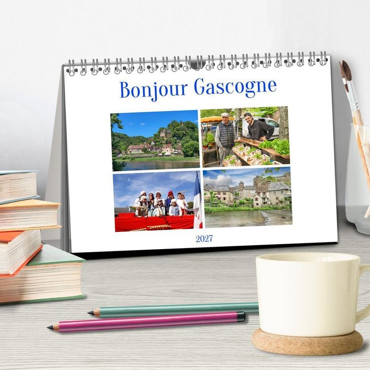 Produktbild: Bonjour Gascogne (Tischkalender 2027 DIN A5 quer), CALVENDO Monatskalender