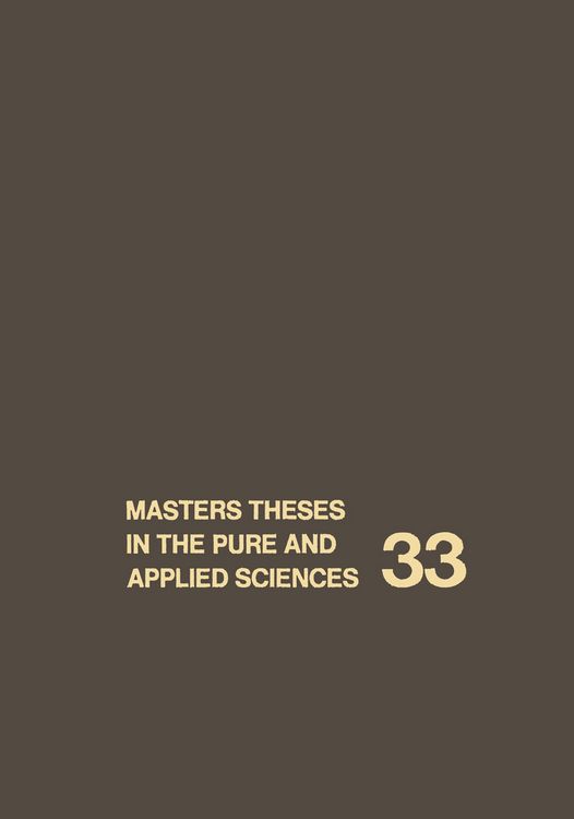 Produktbild: Masters Theses in the Pure and Applied Sciences