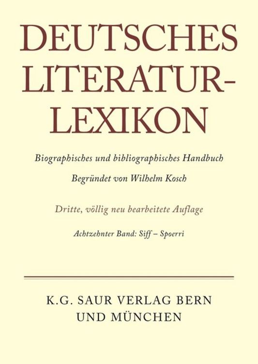 Produktbild: Deutsches Literatur-Lexikon / Siff - Spoerri