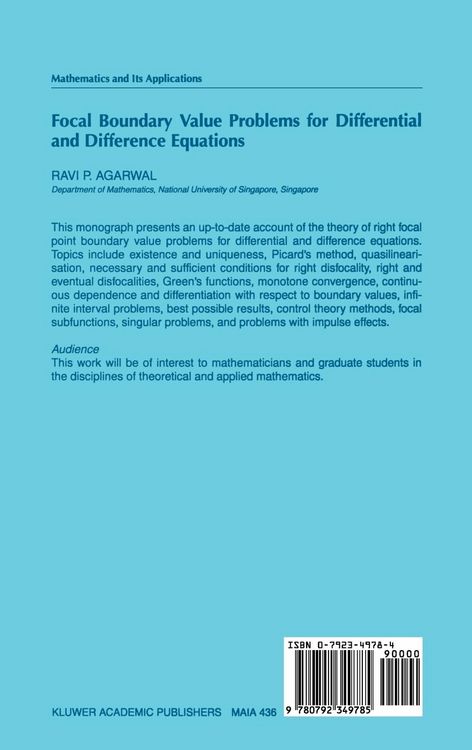 Produktbild: Focal Boundary Value Problems for Differential and Difference Equations