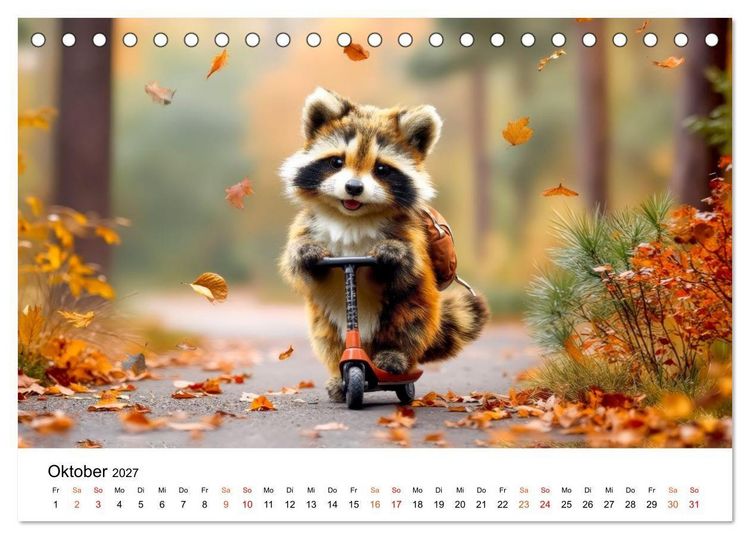 Produktbild: Waschb&auml;ren - Klein. Knuddelig. Herzerw&auml;rmend. (Tischkalender 2027 DIN A5 quer), CALVENDO Monatskalender