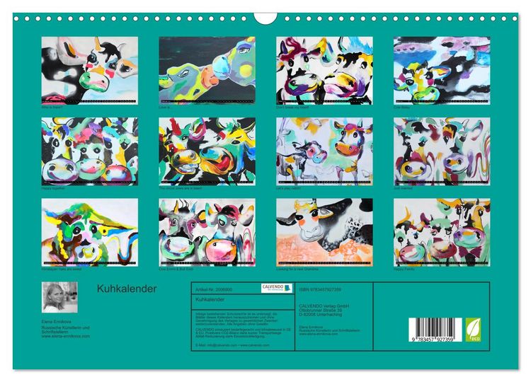 Produktbild: Kuhkalender (Wandkalender 2026 DIN A3 quer), CALVENDO Monatskalender