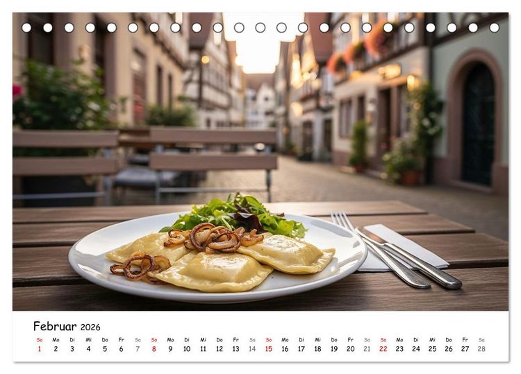 Produktbild: Schw&auml;bischer Maultaschen-Kalender (Tischkalender 2026 DIN A5 quer), CALVENDO Monatskalender