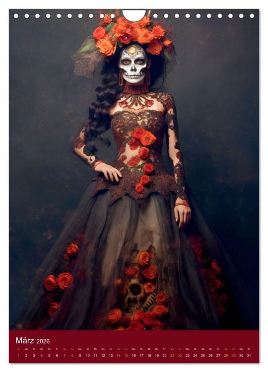 Produktbild: Dia de Muertos Kreative Portr&auml;ts in Festanlehnung (Wandkalender 2026 DIN A4 hoch), CALVENDO Monatskalender