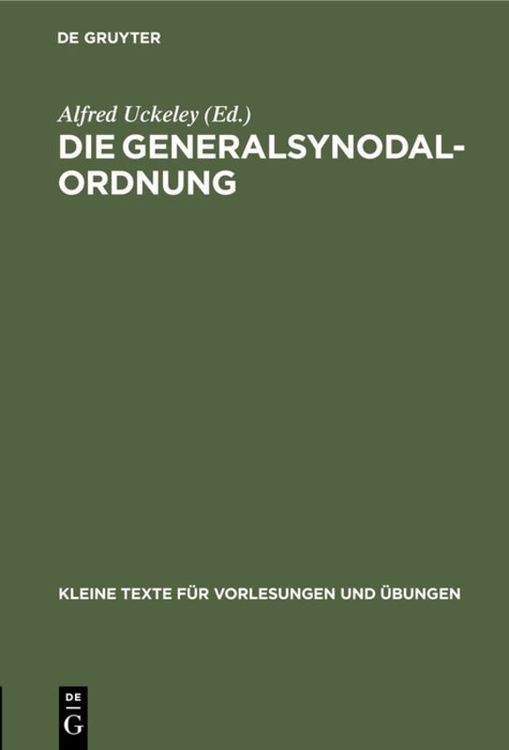 Produktbild: Die Generalsynodal-Ordnung