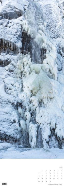 Wasserfälle 2025 - Foto-Kalender - King-Size - 34x98 - Waterfalls