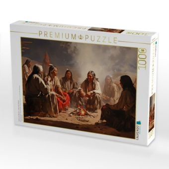 Produktbild: CALVENDO Puzzle Treffen der &Auml;ltesten - Leben der Indianer | 1000 Teile Lege-Gr&ouml;&szlig;e 64x48cm Foto-Puzzle f&uuml;r gl&uuml;ckliche Stunden