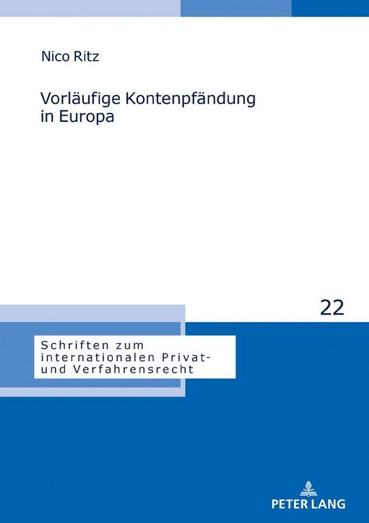Produktbild: Vorl&auml;ufige Kontenpf&auml;ndung in Europa