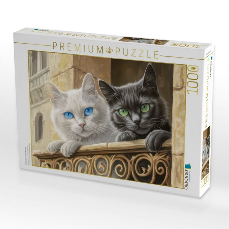 Produktbild: CALVENDO Puzzle Illustrationen von Katzen | 1000 Teile Lege-Gr&ouml;&szlig;e 64x48cm Foto-Puzzle f&uuml;r gl&uuml;ckliche Stunden