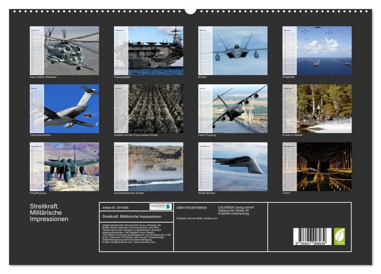 Produktbild: Streitkraft. Milit&auml;rische Impressionen (hochwertiger Premium Wandkalender 2026 DIN A2 quer), Kunstdruck in Hochglanz