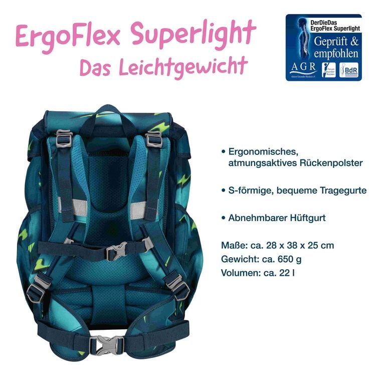 Produktbild: DerDieDas Schulranzen Set ErgoFlex Superlight, Schulranzen Set, 5tlg, Magic Light