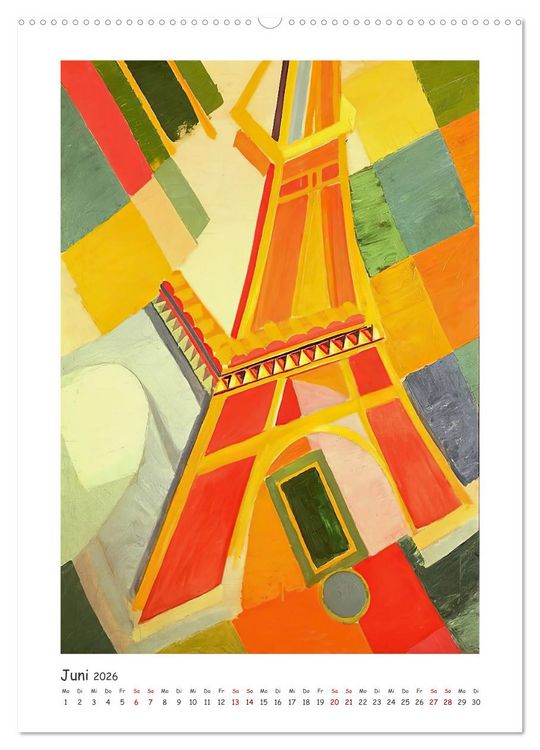Produktbild: Eiffelturm - Robert Delaunay (hochwertiger Premium Wandkalender 2026 DIN A2 hoch), Kunstdruck in Hochglanz