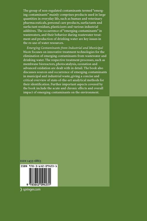 Produktbild: Emerging Contaminants from Industrial and Municipal Waste