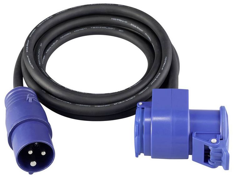 Produktbild: Sygonix SY-6684364 Strom Verl&auml;ngerungskabel 16A Blau, Schwarz 3m H07RN-F 3G 2,5mm&sup2;
