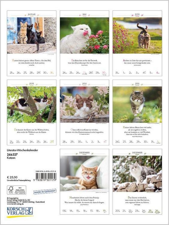 Produktbild: Literaturkalender Katzen 2027