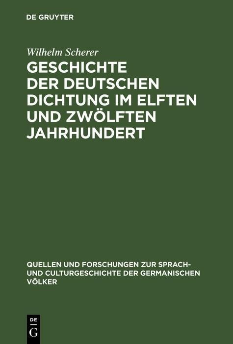 Produktbild: Geschichte der deutschen Dichtung im elften und zw&ouml;lften Jahrhundert