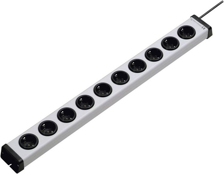 Produktbild: Ehmann 0200x00102301 Steckdosenleiste 10fach Grau Schutzkontakt 1St.